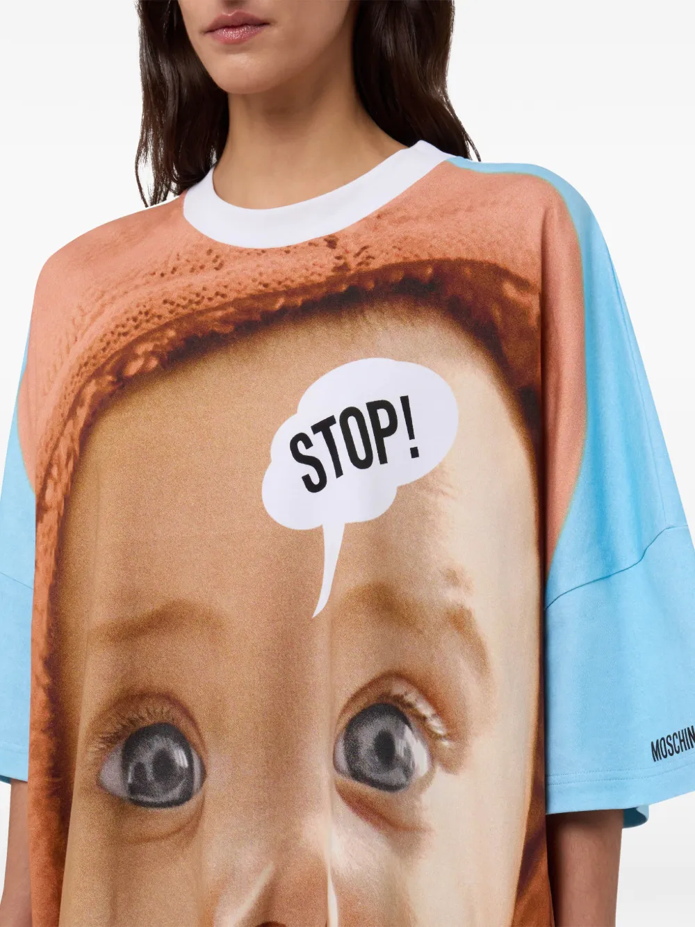 Moschino Katoenen jurk met print Blauw