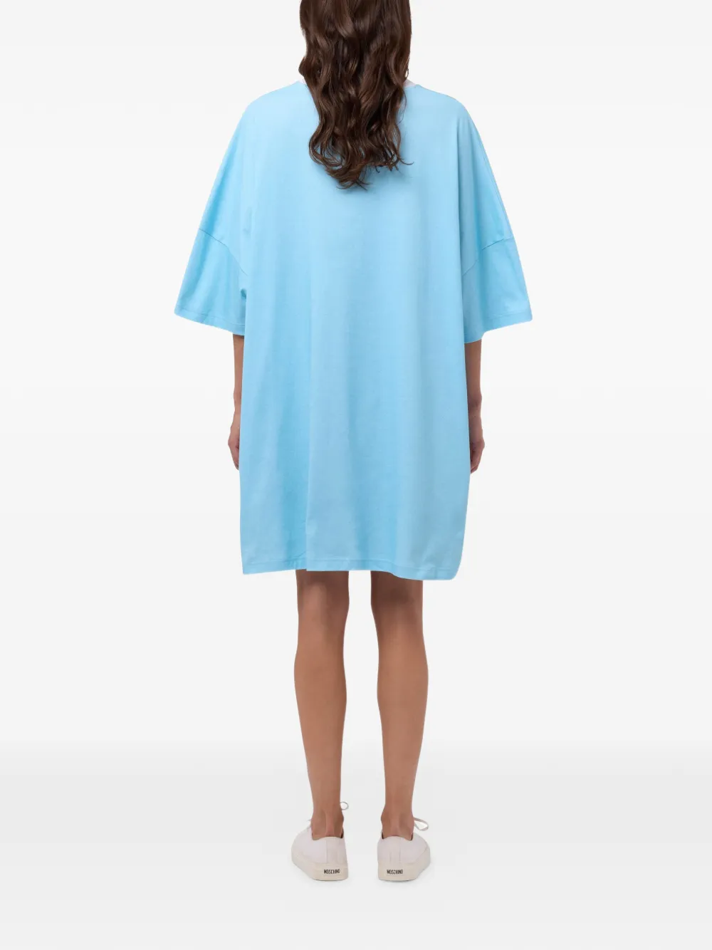 Moschino Katoenen jurk met print Blauw