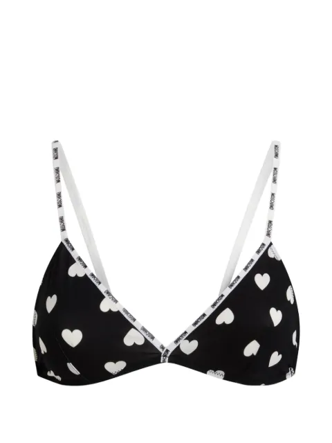 Moschino heart-print logo-trim bra