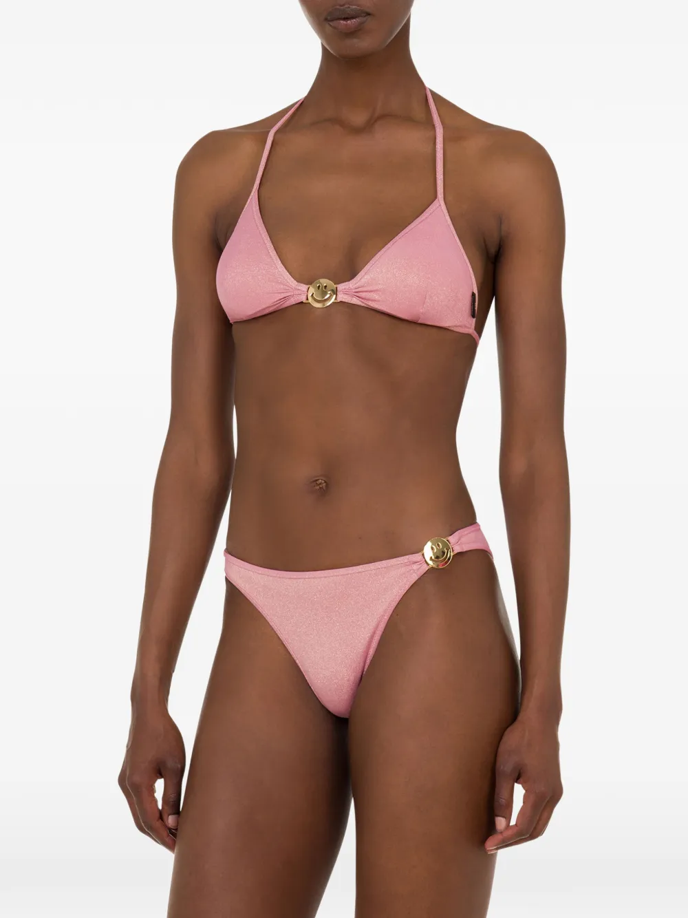Moschino Bikini met smileyplakkaat Roze