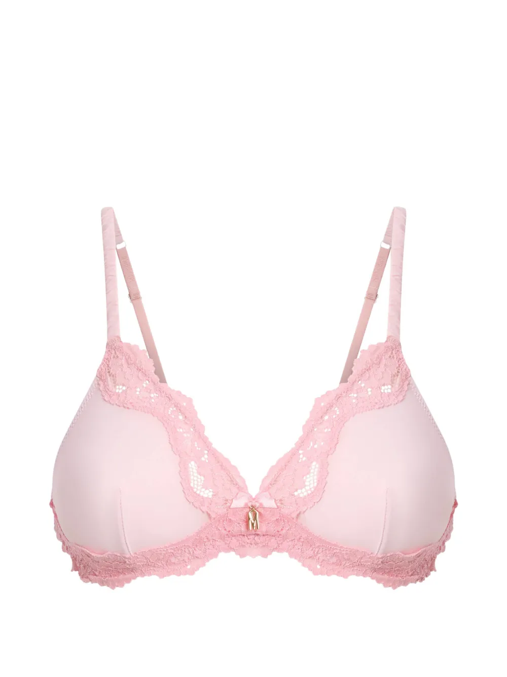 Moschino lace-trim triangle bra - Rosa