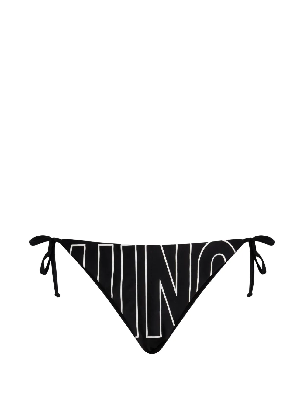 Moschino logo-print side-tie bikini bottoms - Nero