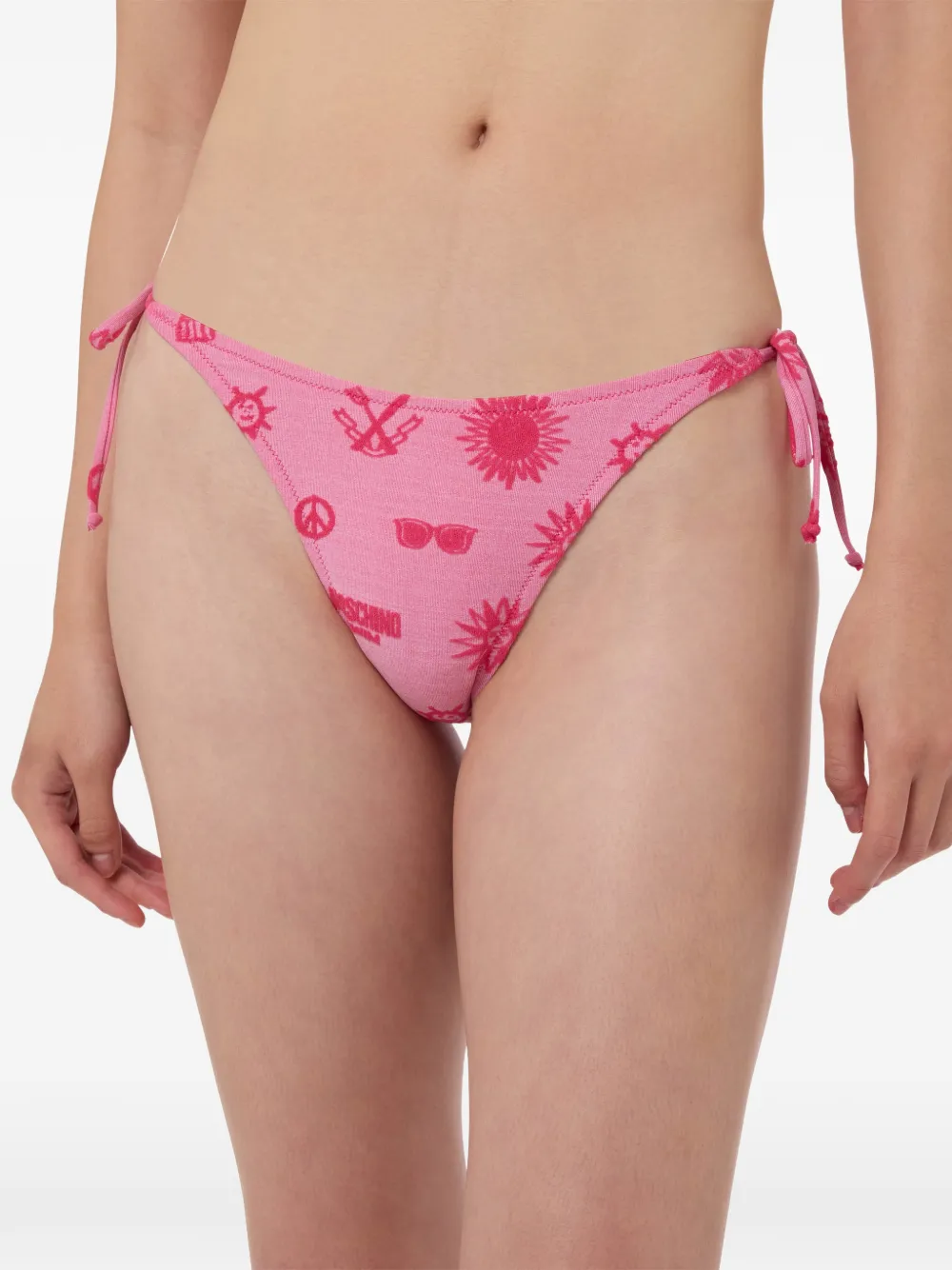 Moschino Badstof zwembroek met strikken Roze