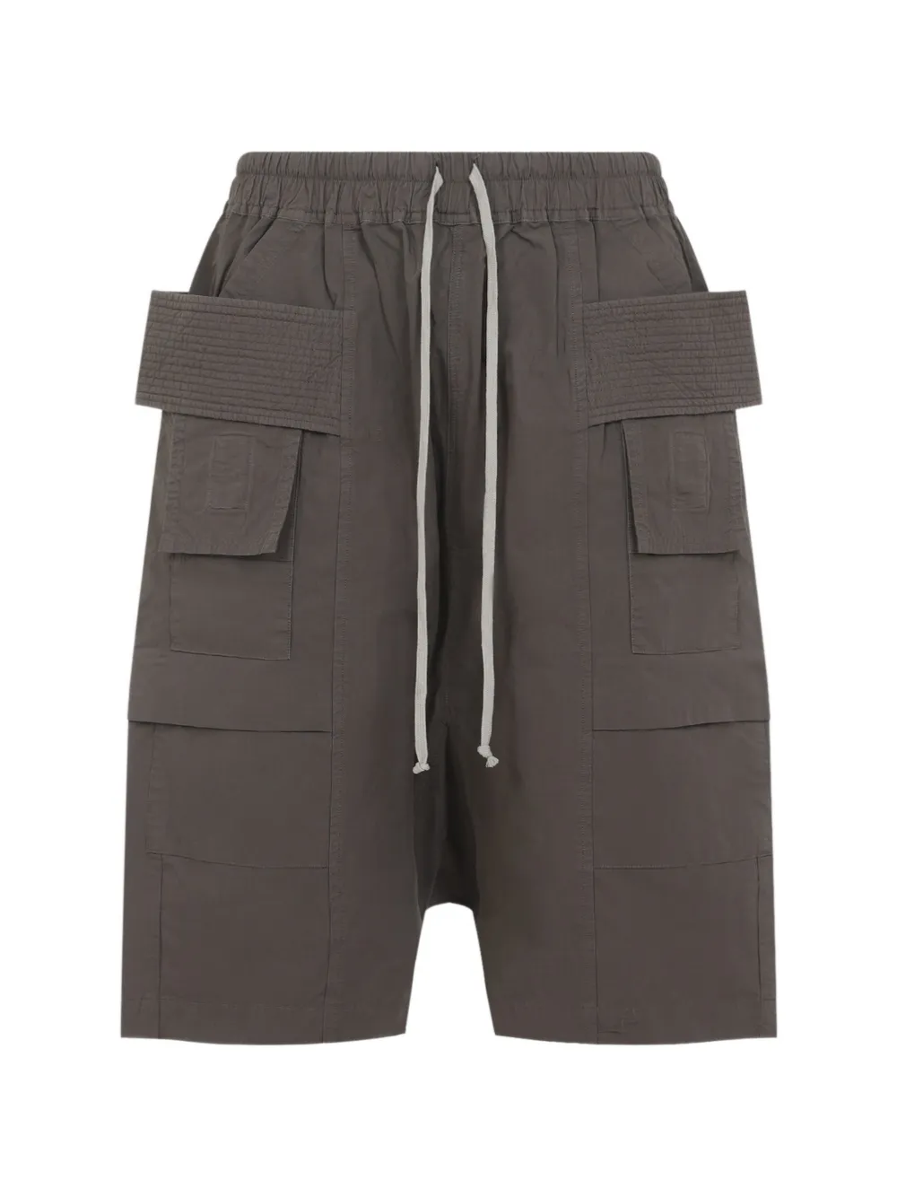 Rick Owens DRKSHDW beige cotton creatch cargo shorts - Grigio