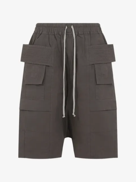 Rick Owens DRKSHDW beige cotton creatch cargo shorts