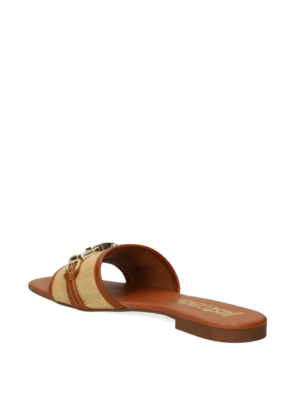 Just Cavalli Sandalen verfraaid met ketting Beige