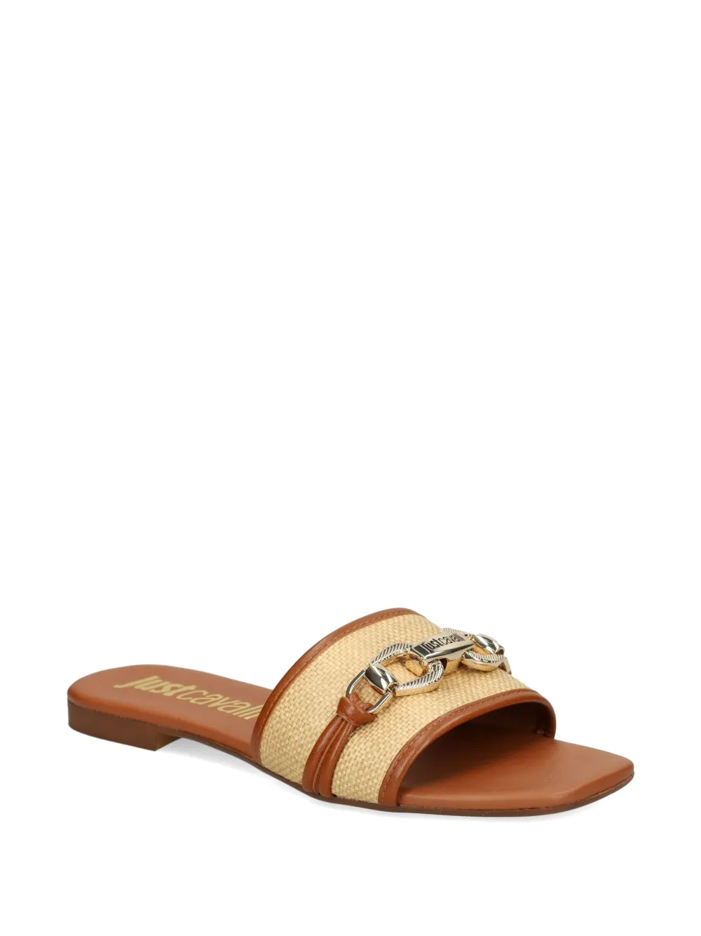 Just Cavalli Sandalen verfraaid met ketting Beige