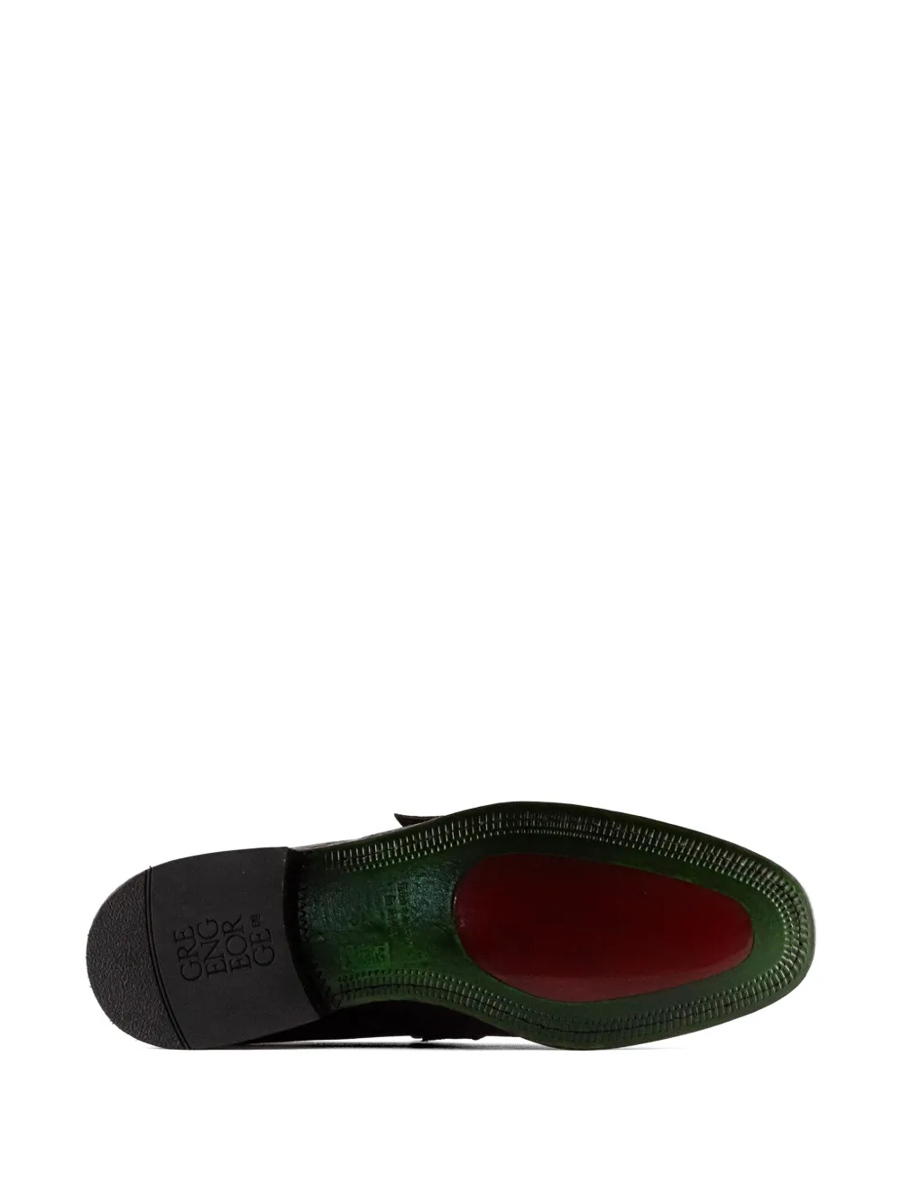 Green George Leren loafers met franje en gesp Bruin