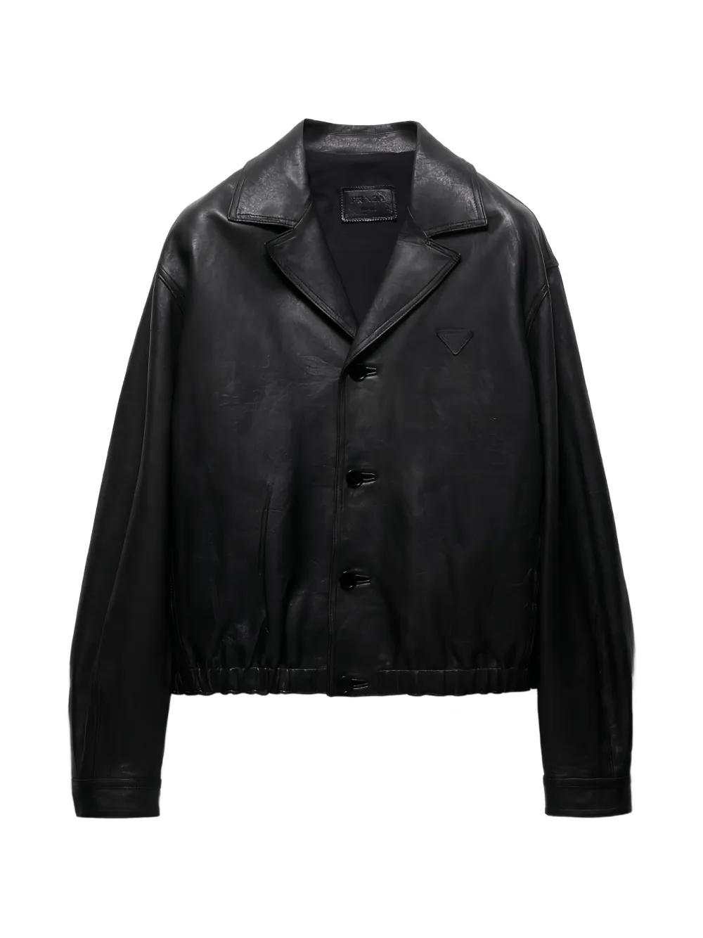 Prada button leather jacket - Schwarz