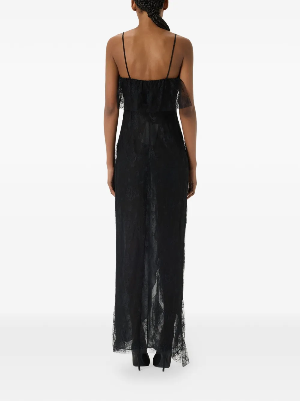 Blumarine Jurk met kant en ruches Zwart