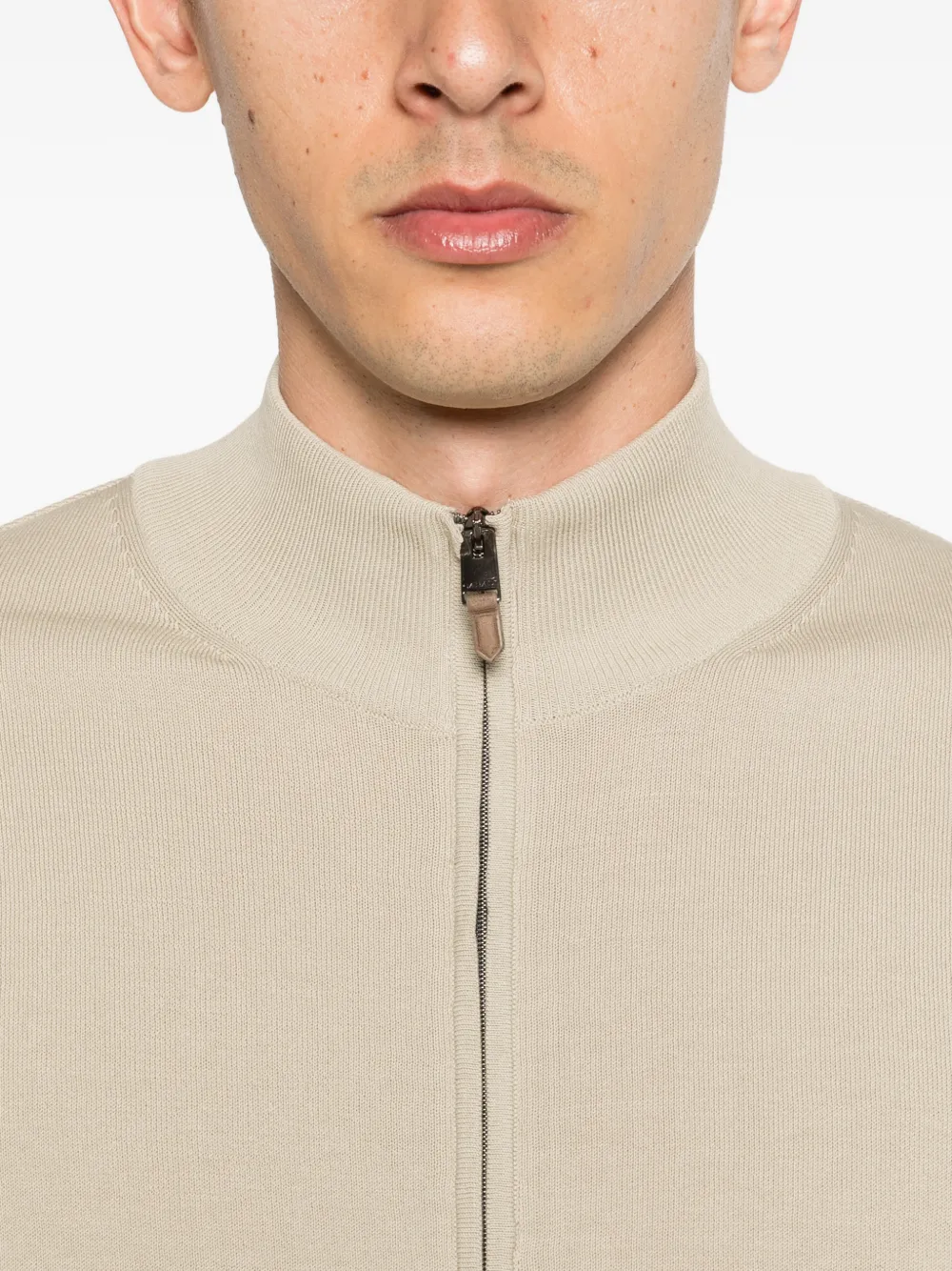 Canali Vest met rits Beige
