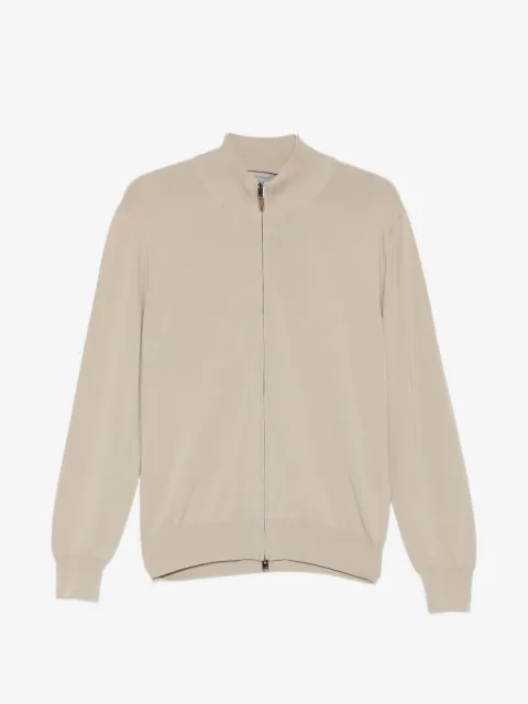 Canali zip-up knitted cardigan