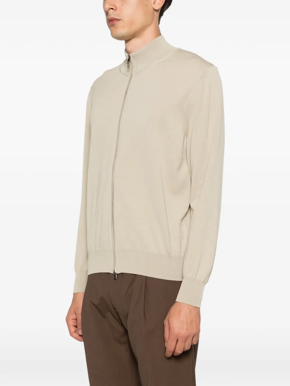 Canali Vest met rits Beige