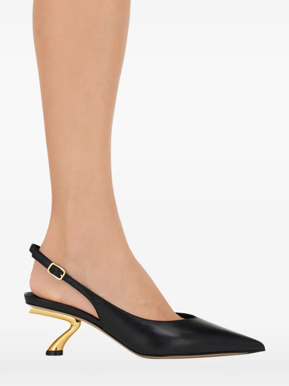 Ferragamo Sculptural heel slingback Zwart