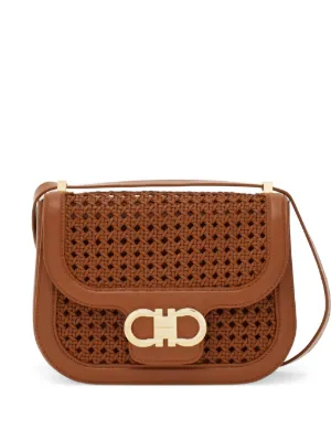 Ferragamo Double Gancini Cross Body Bag | Brown | FARFETCH