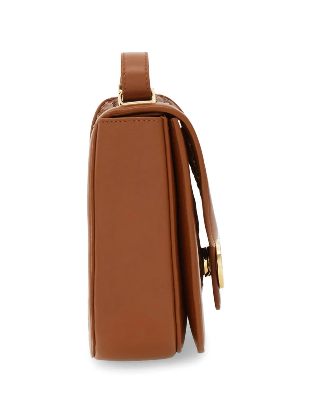 Ferragamo Double Gancini North-South crossbodytas (XS) Bruin