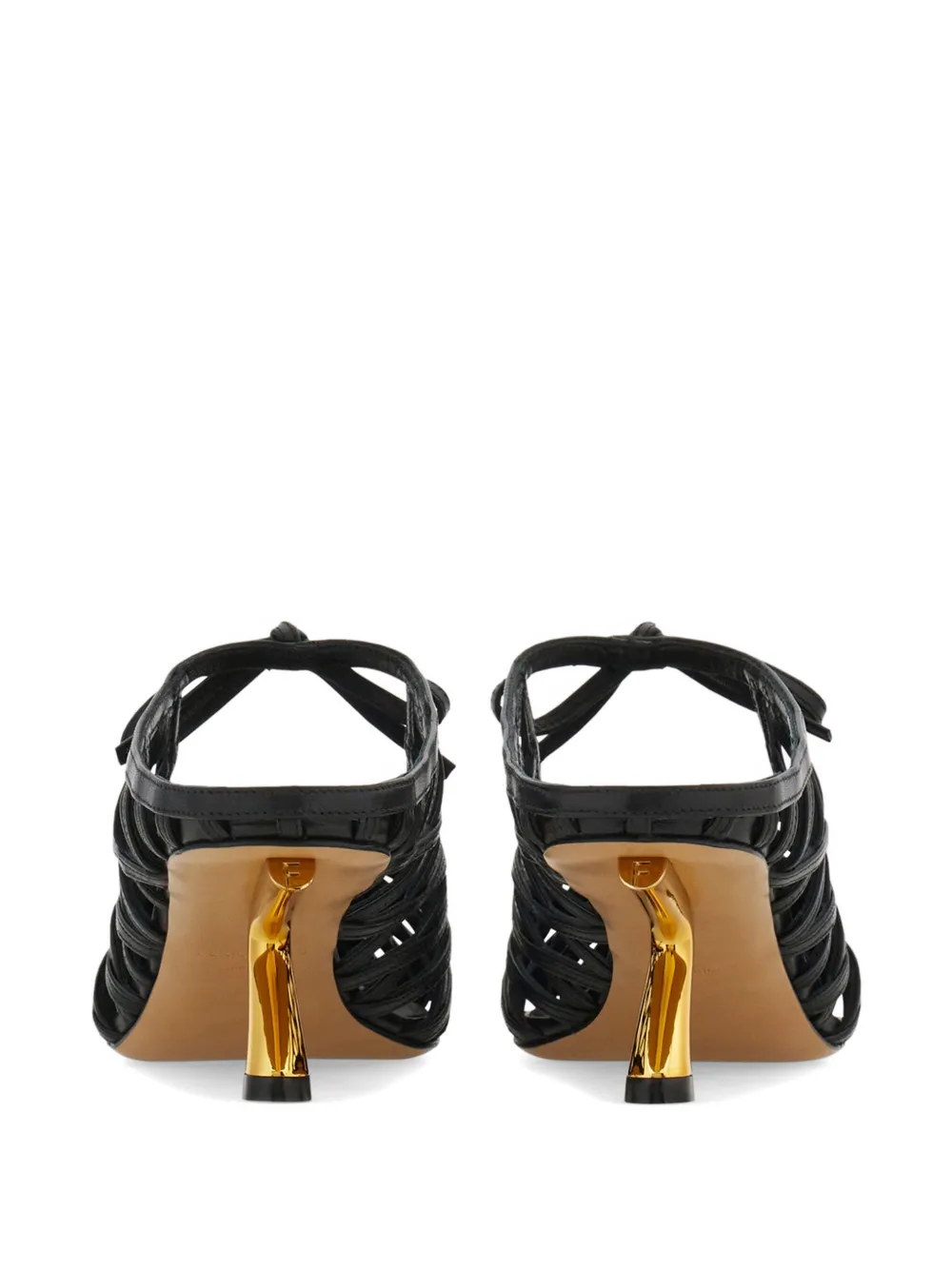 Ferragamo Muiltjes met S-vormige hak Zwart