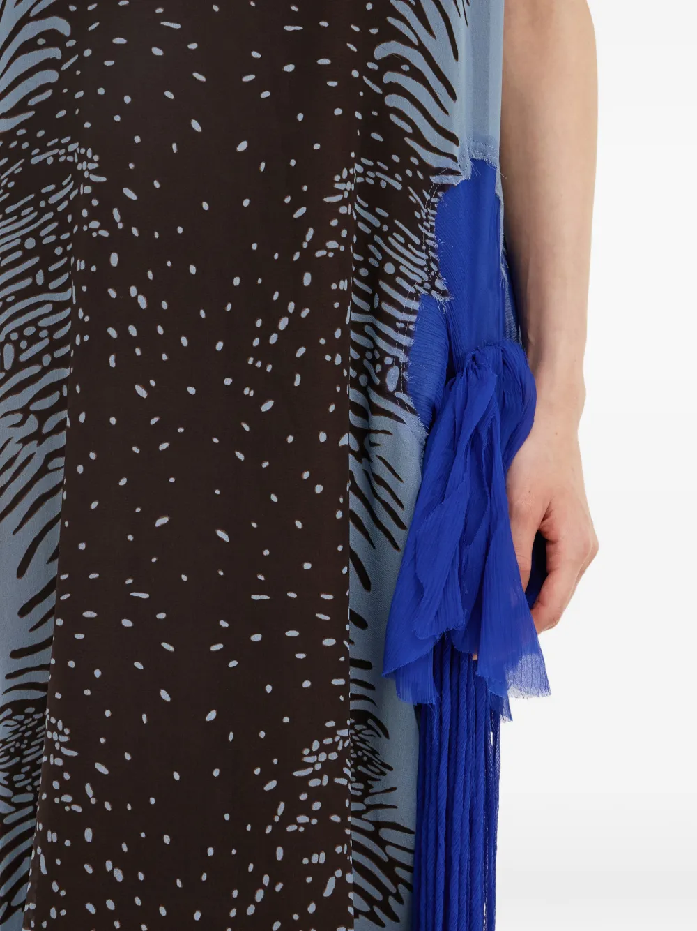 silk dress with flower detail