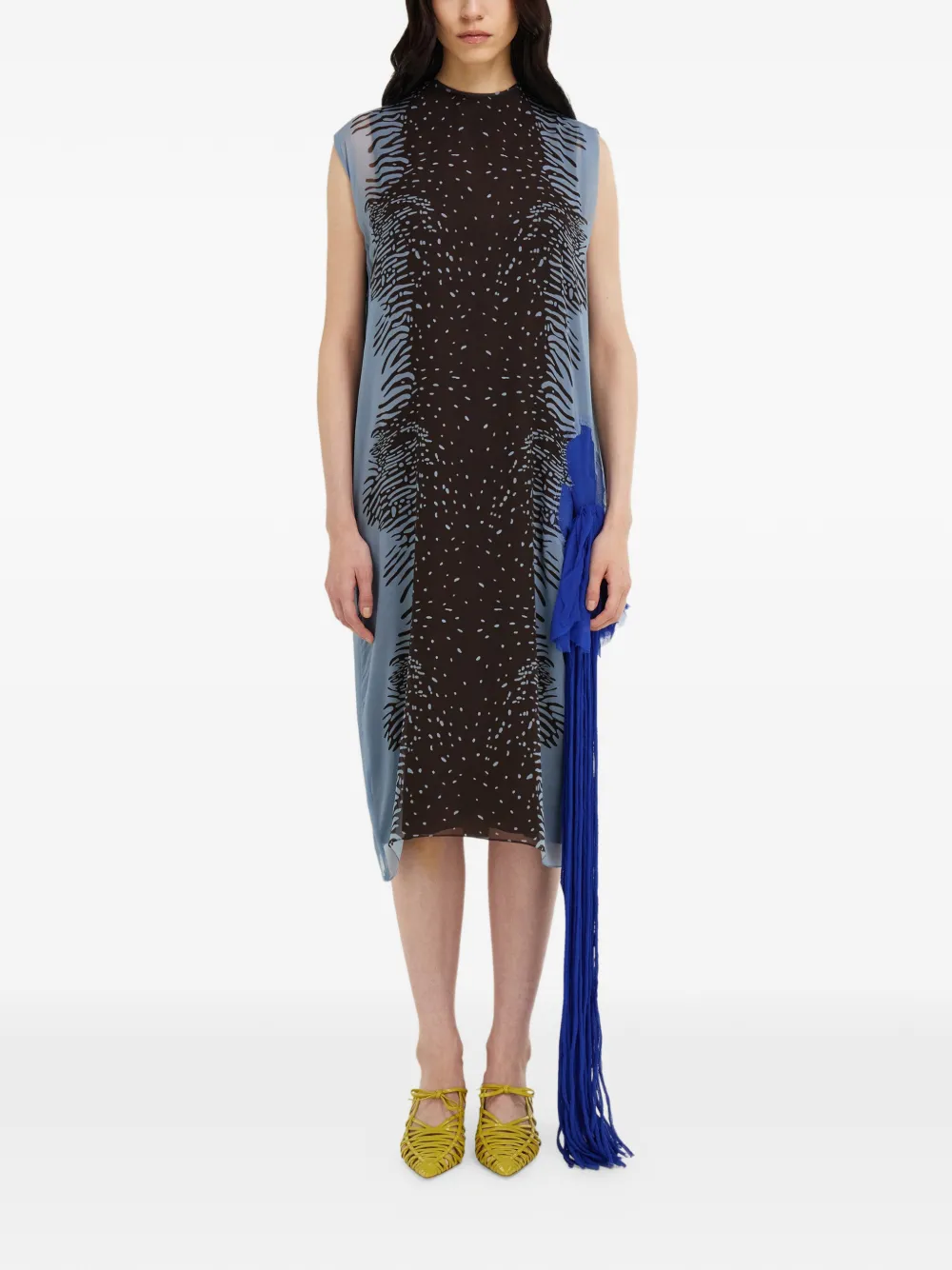 silk dress with flower detail