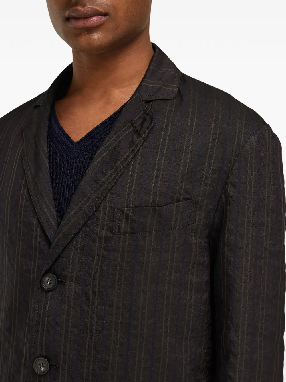 Ferragamo Blazer met enkele rij knopen Bruin