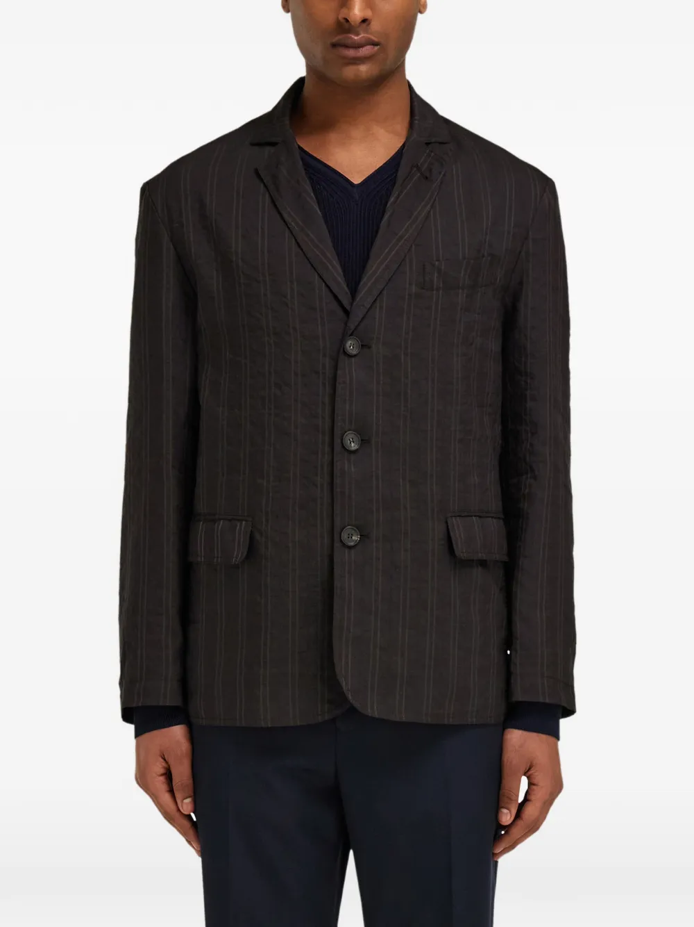 Ferragamo Blazer met enkele rij knopen Bruin