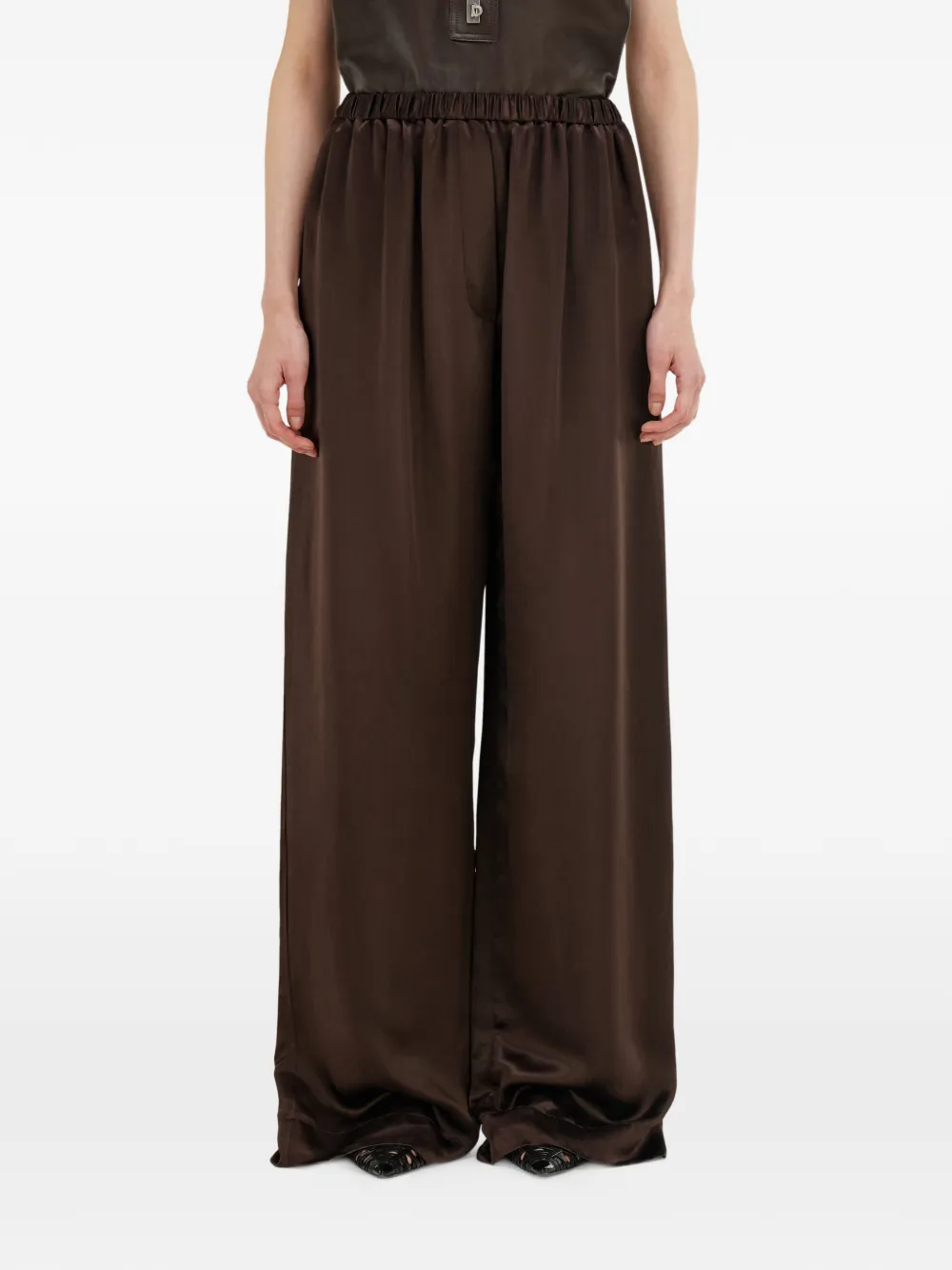  Ferragamo Satin Trouser - Brown 