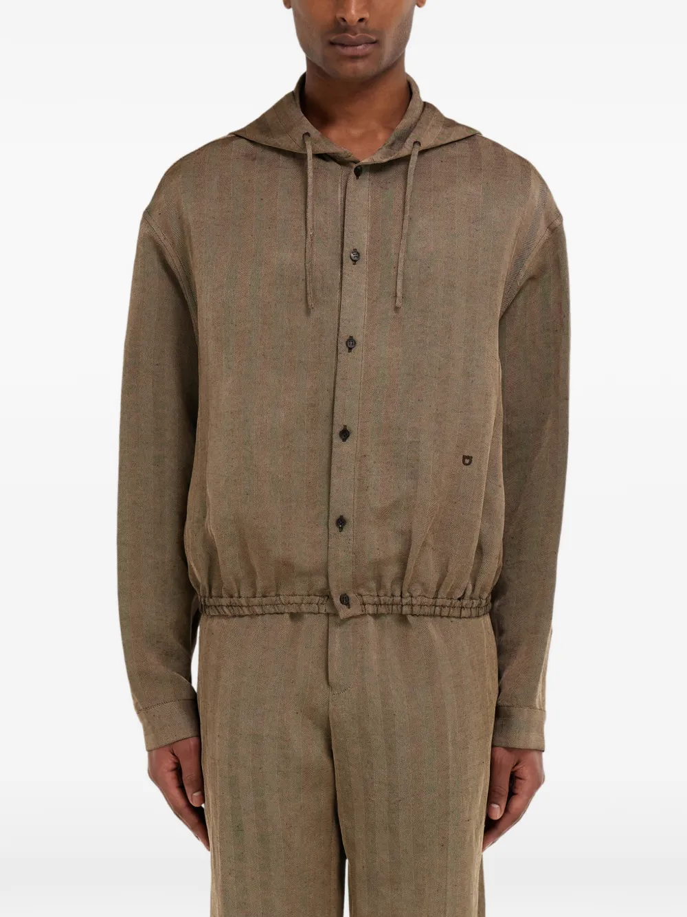 Ferragamo Lichtgewicht blouse met capuchon Bruin
