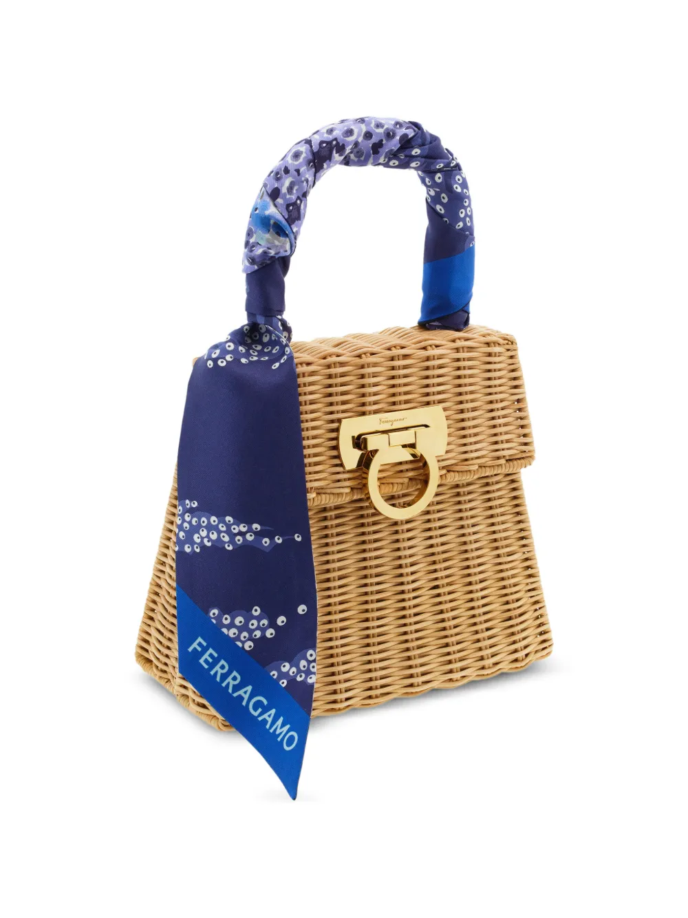 Ferragamo Palazzo Spini Feroni bandeau met print Blauw