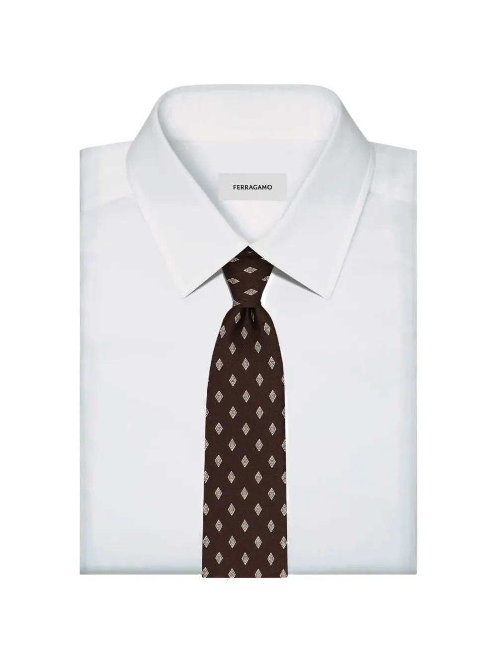 Micro Gancini print silk tie