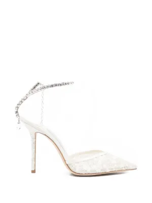 Jimmy Choo Saeda 100mm ビジュートリム パンプス | ホワイト