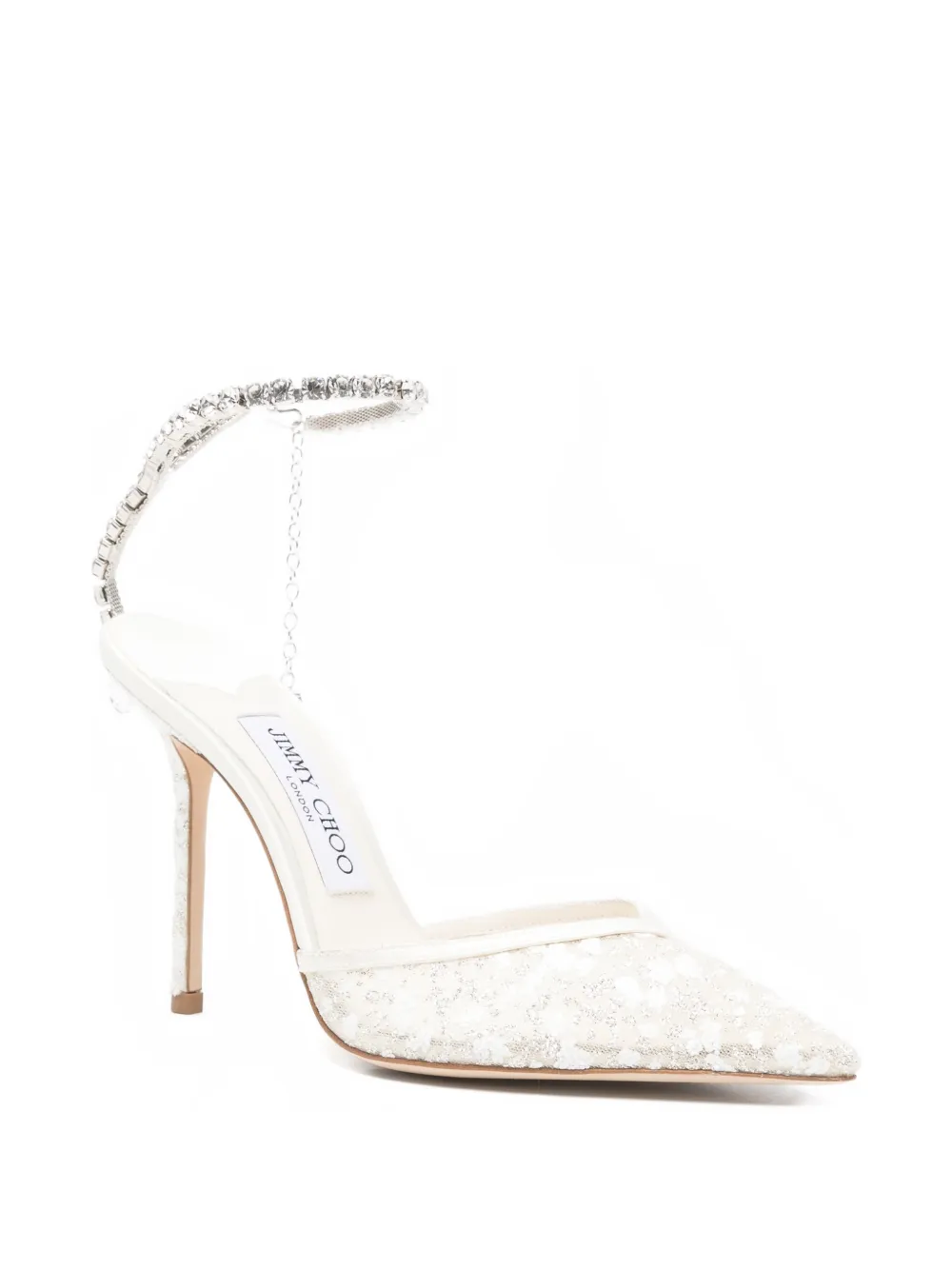 Jimmy Choo Saeda pumps met verfraaid bandje Beige