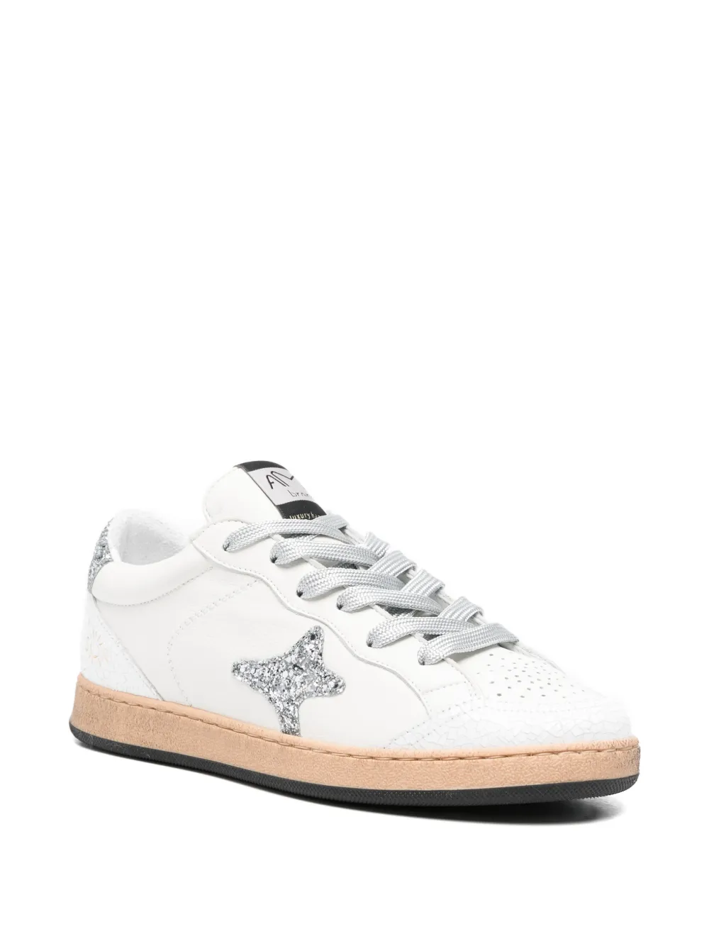 Ama Brand Sneakers met patroon-applicatie Wit