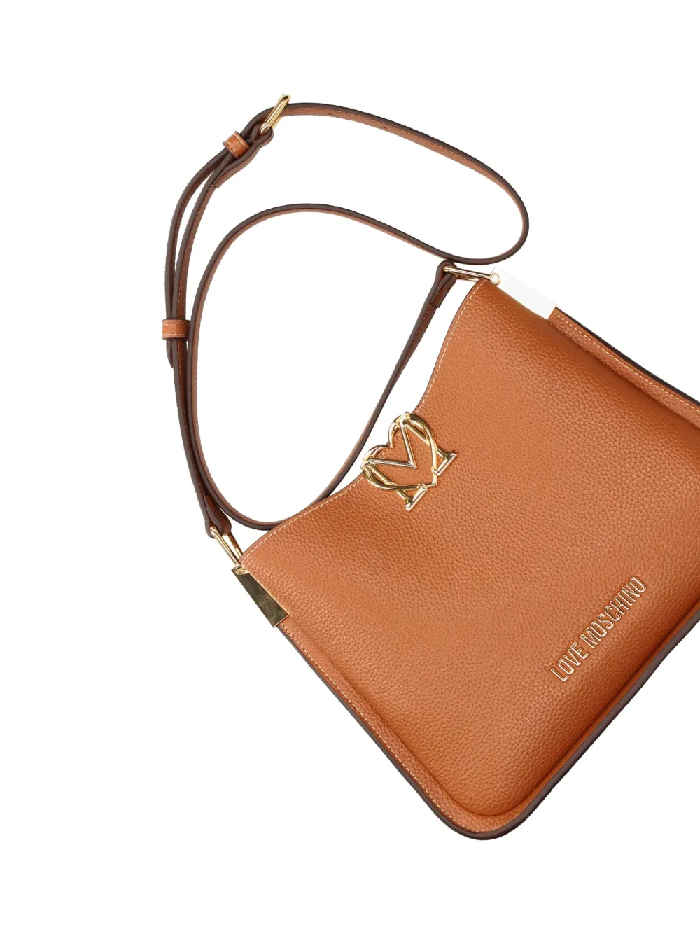 Love Moschino Schoudertas met logoplakkaat Bruin
