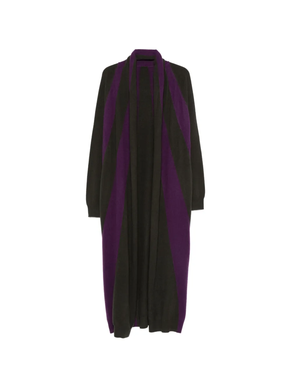 Frenckenberger striped long cardigan - Schwarz