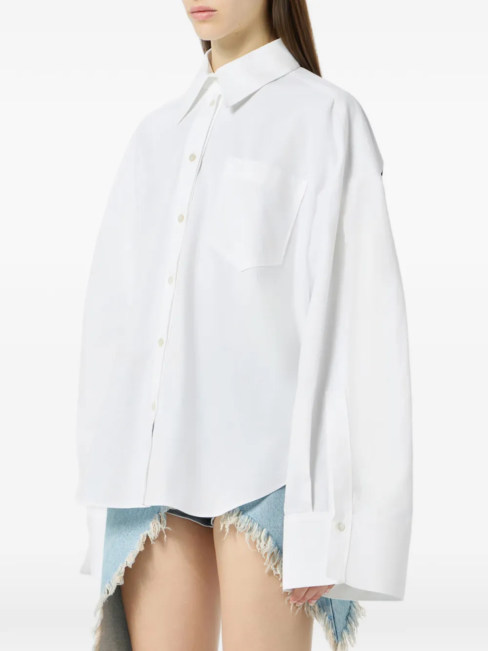 Blumarine Katoenen blouse met zakprint Wit