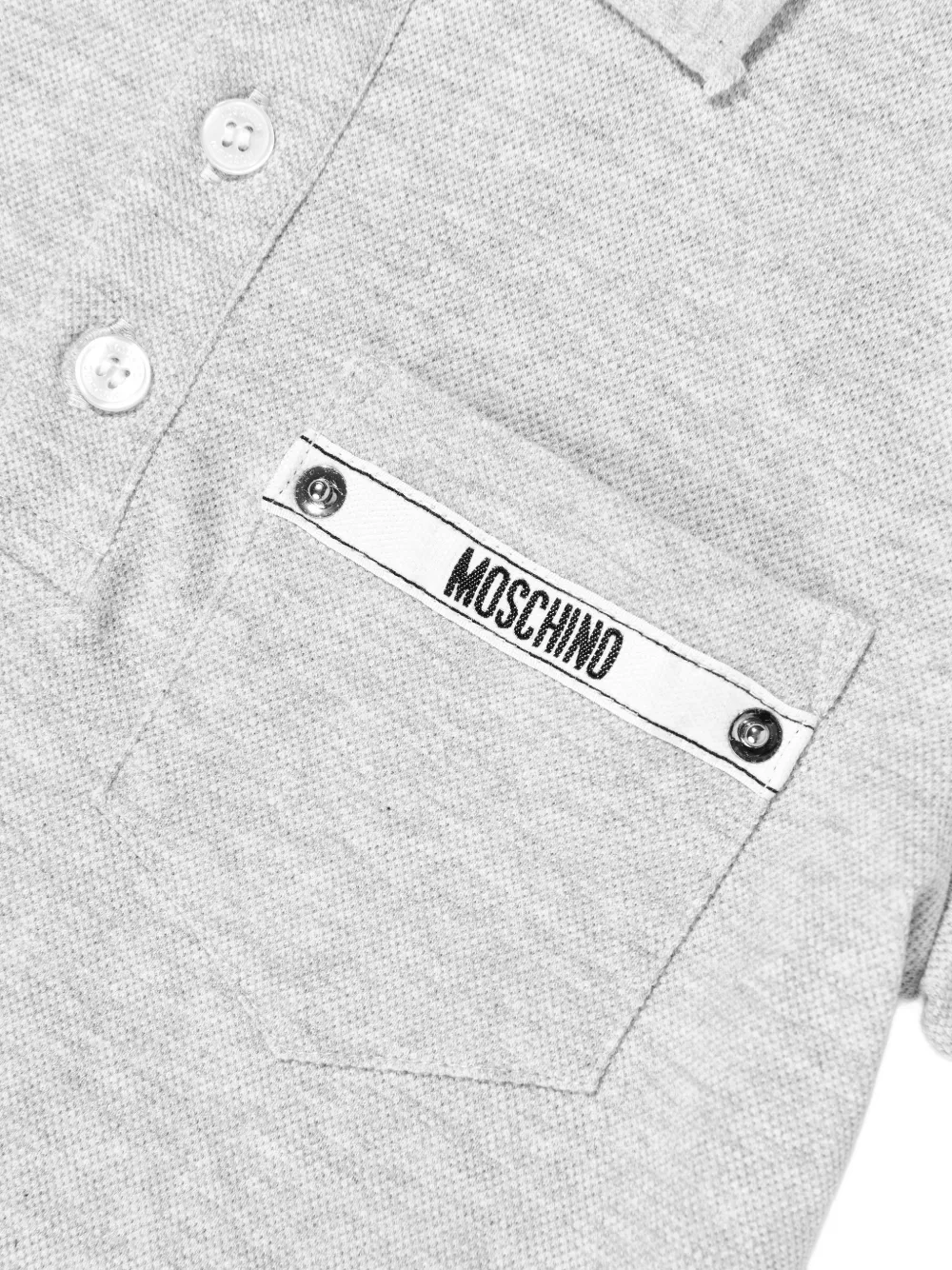Moschino Kids Poloshirt met logopatch Grijs