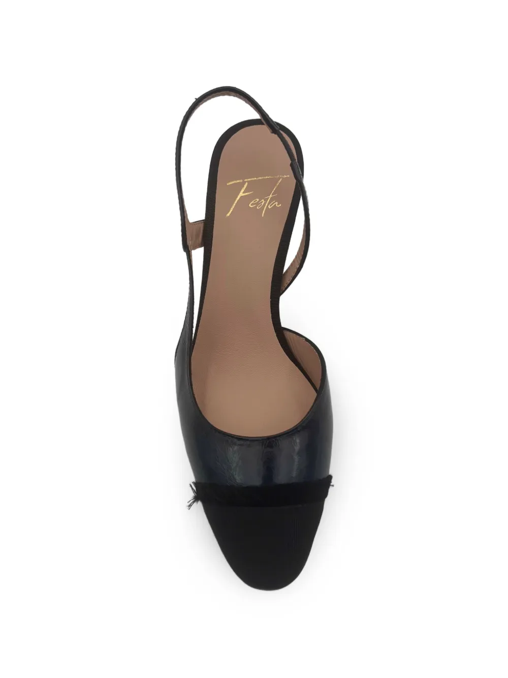 Roberto Festa Ficus slingback pumps met franje Zwart