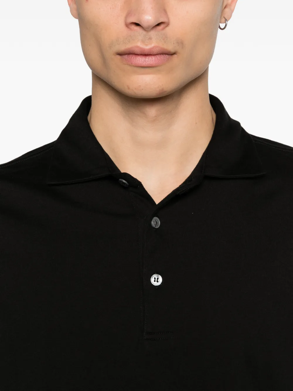 Lardini Poloshirt met knopen Zwart
