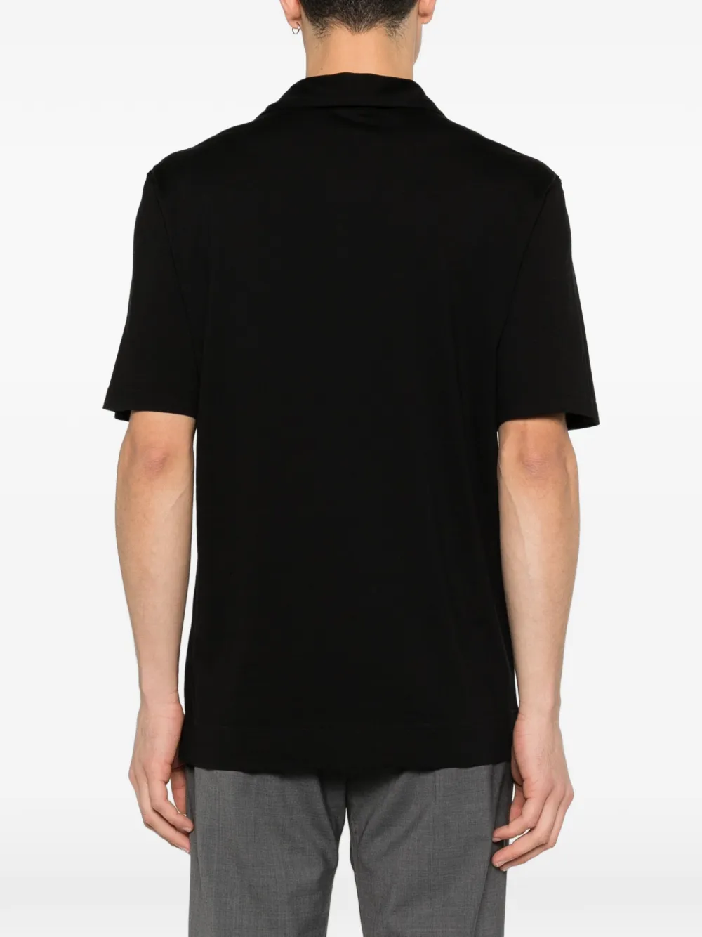 Lardini Poloshirt met knopen Zwart