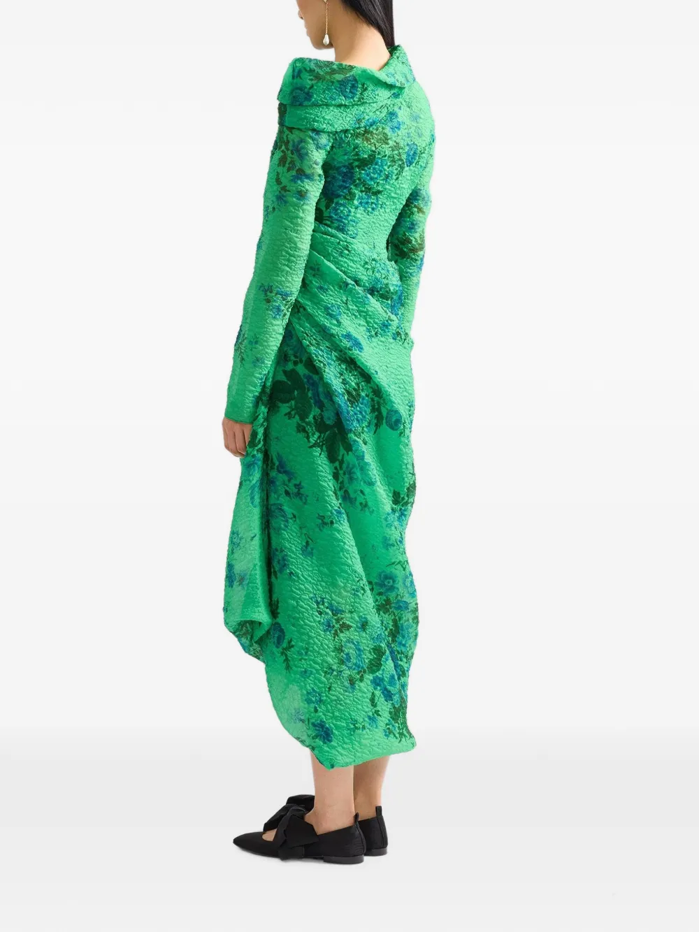 ERDEM Asymmetrische jurk Groen
