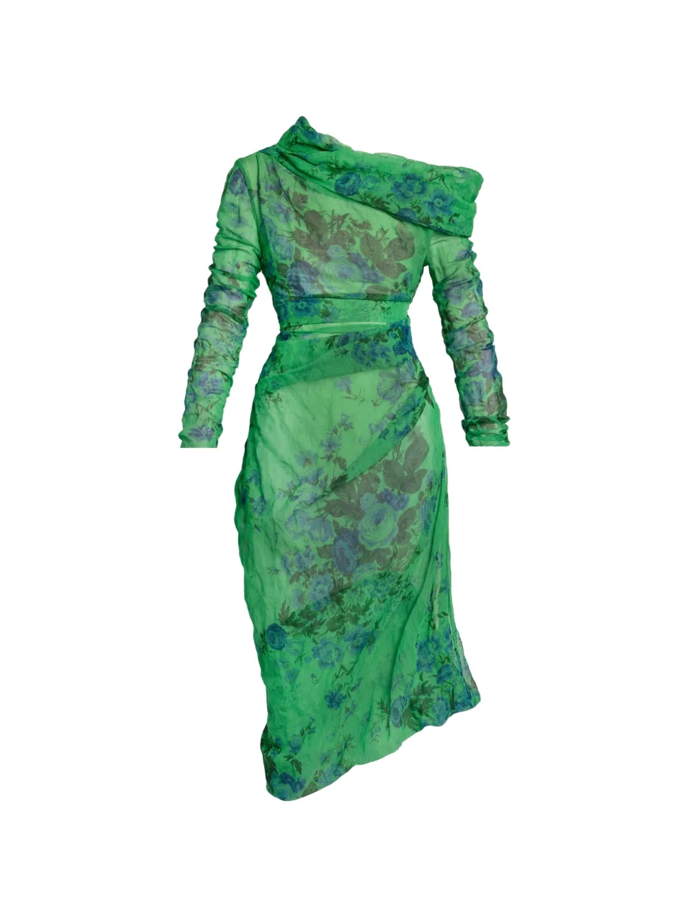 ERDEM floral-print asymmetric dress · 12