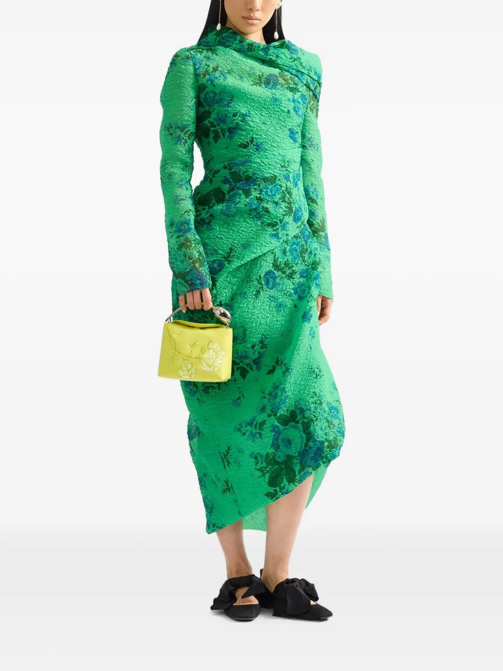 ERDEM Asymmetrische jurk Groen