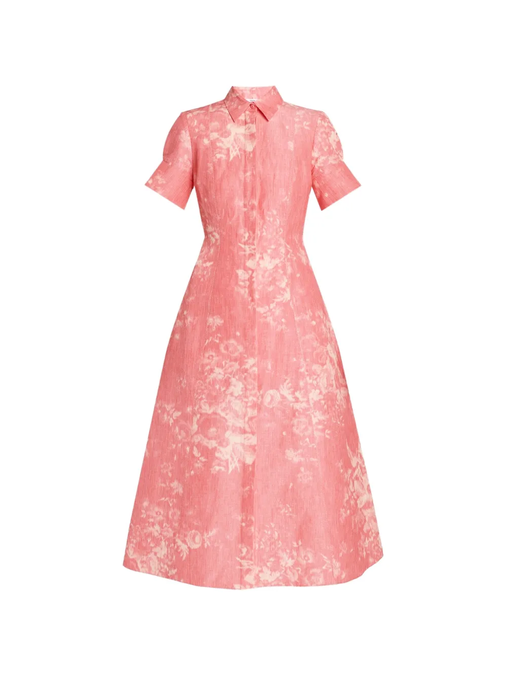 ERDEM floral-print shirt midi dress - Rosa