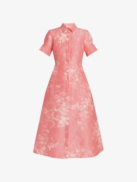 ERDEM floral-print shirt midi dress