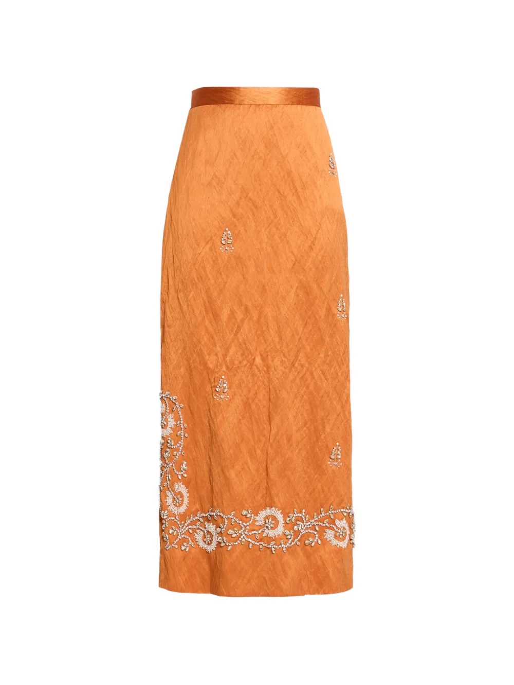 ERDEM bead-embellished midi skirt - Orange