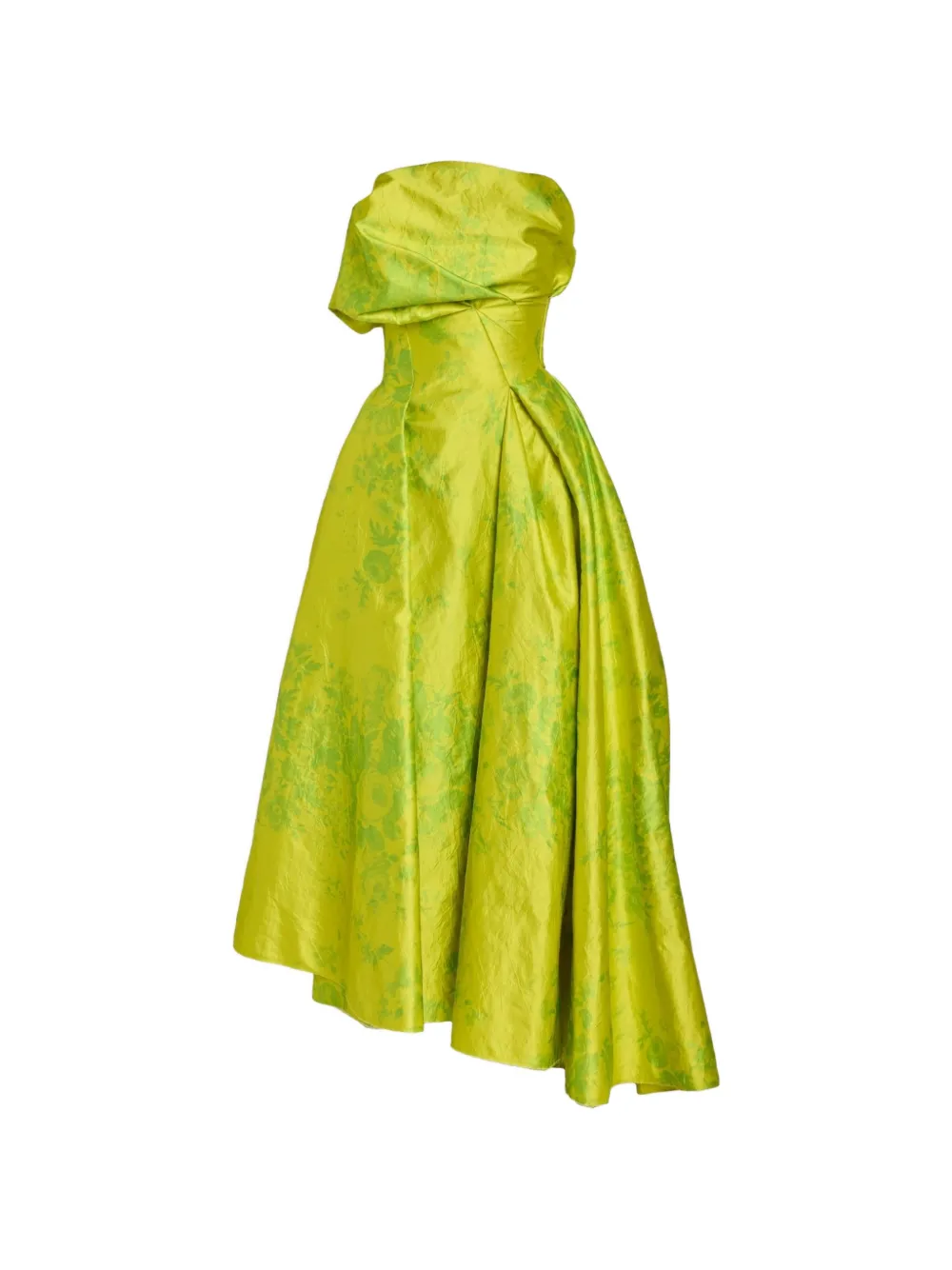 ERDEM floral asymmetric dress - Verde