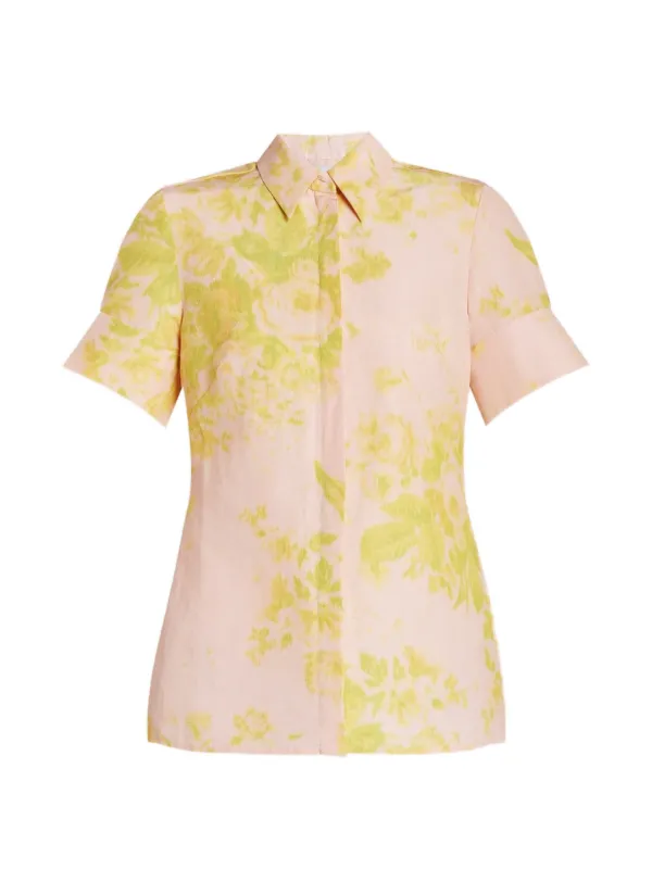 Erdem Floral Short-sleeve Shirt in Pink