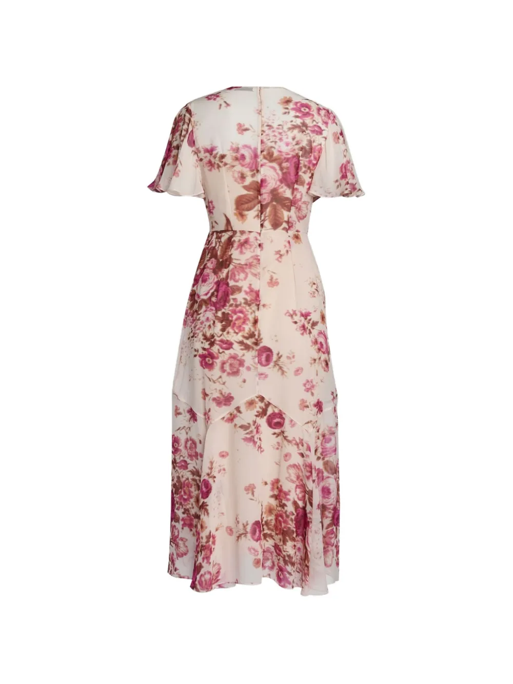 ERDEM Midi-jurk met bloemenprint Beige