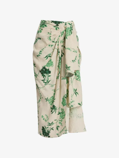 ERDEM knot-detail midi skirt