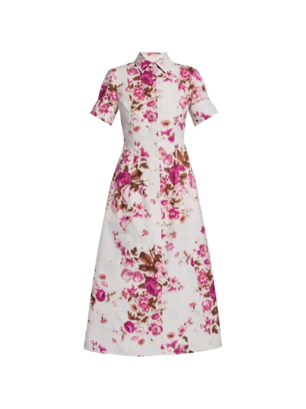 erdem floral print midi dress Erdem Floral-print Cotton-poplin Midi Dress - Women - White Dresses